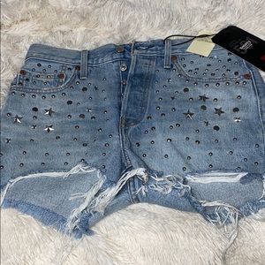 Levi’s high waisted studded shorts